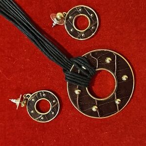 Park Lane Genuine Leather Necklace & Earrings Set